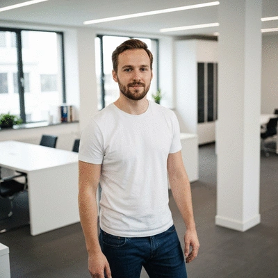 Person using eco-friendly cleaning products in an office