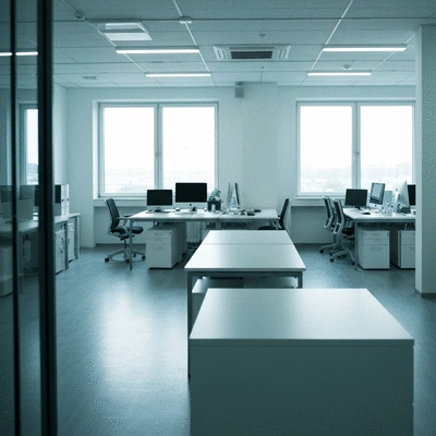 Clean and sanitized office space