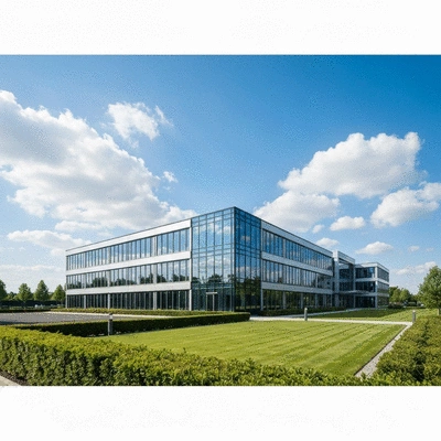 Modern office building with a clean, well-maintained exterior