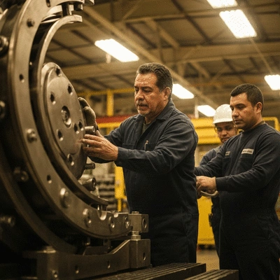 Industrial cleaning equipment in a factory setting
